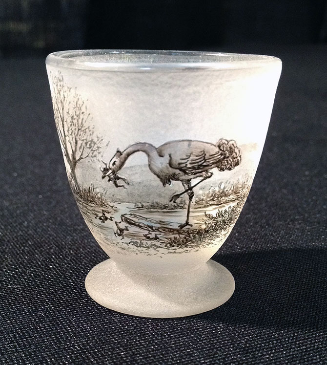 Daum Nancy, Aesop's Fable miniature vase egg cup