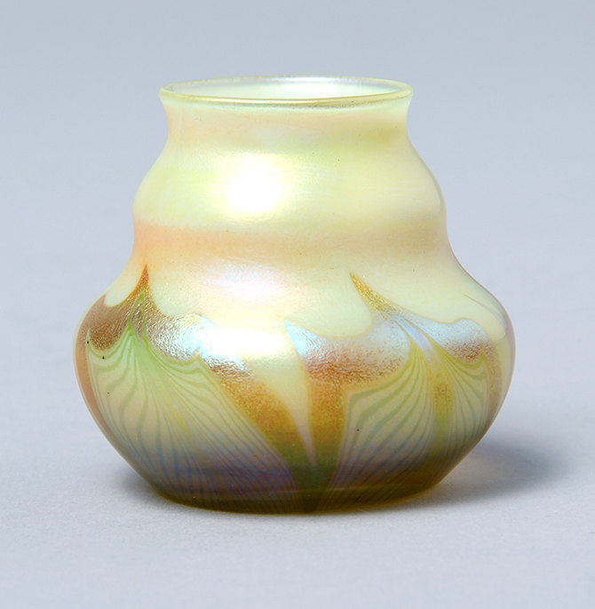 Tiffany Favrile, Gold Decorated Miniature Vase