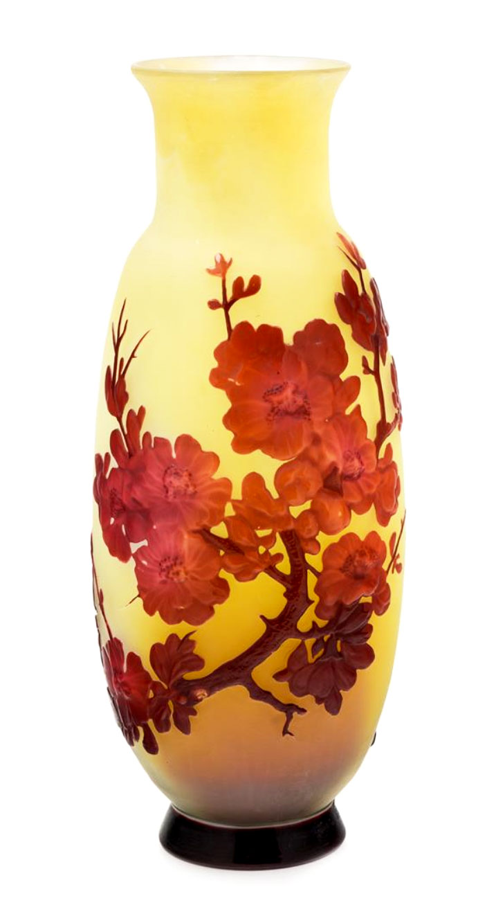 Gallé (Galle), Blownout Apple Blossom Vase
