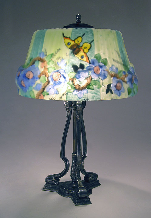 Pairpoint, Butterfly & Dogwood Puffy Lamp