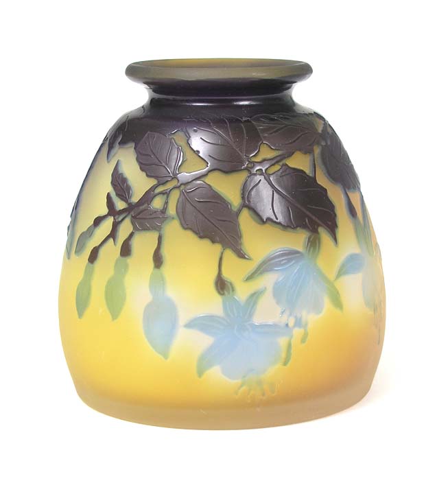 Gallé (Galle), Blue Fuchsia Vase