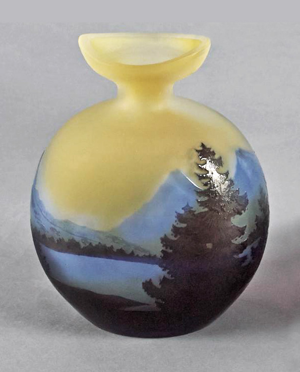 Gallé (Galle), Scenic Blue Vase