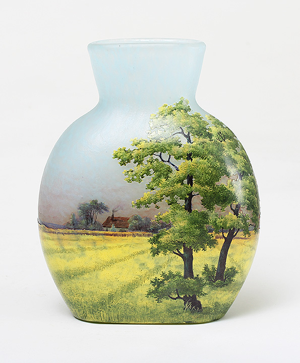 Daum Nancy, Farm Scenic Vase