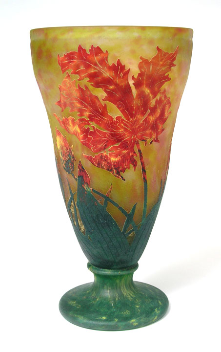 Daum Nancy, Parrot Tulip Vase