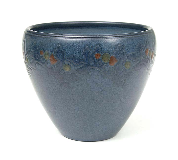 Marblehead, Blue incised vase