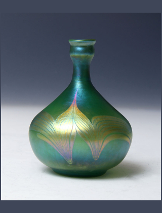 Green decorated mini vase
