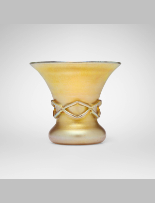 Gold chain decorated vase