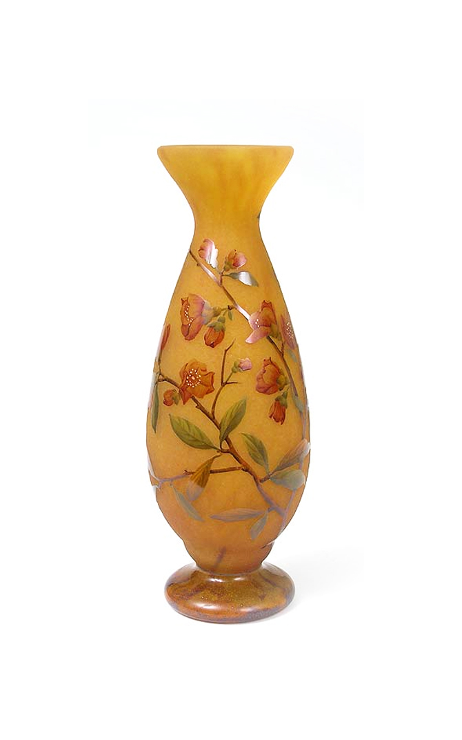 Daum Nancy, Red Floral Vase