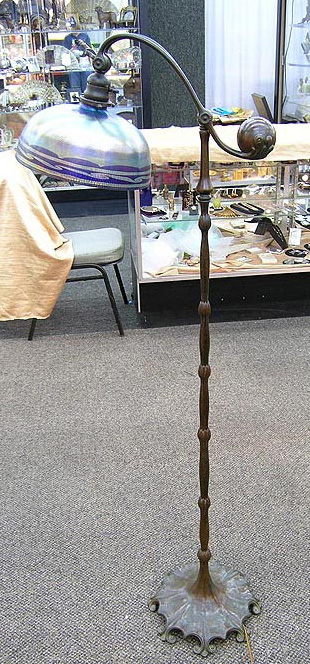 Tiffany Studios, 10" Blue Favrile Floor Lamp