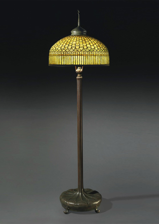 Tiffany Studios, 24" Curtain Border Floor Lamp