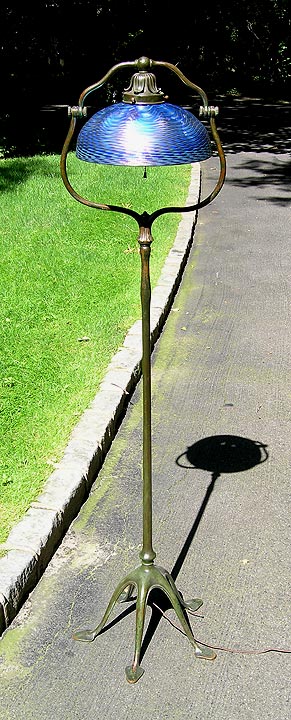 Tiffany Studios, 12" Blue Favrile Floor Lamp