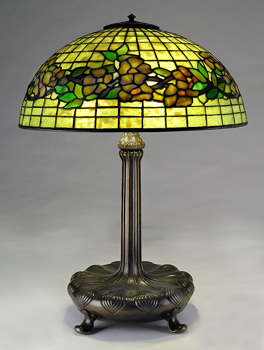 Tiffany Studios, 16" Belted Dogwood Lamp