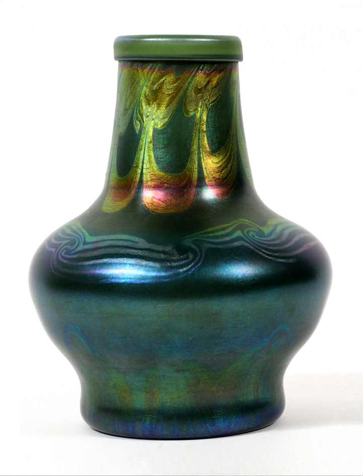 Tiffany Favrile, Blue Decorated Vase