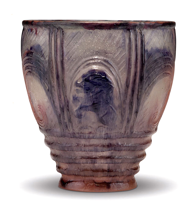 Argy-Rousseau, Lion and Owl vase