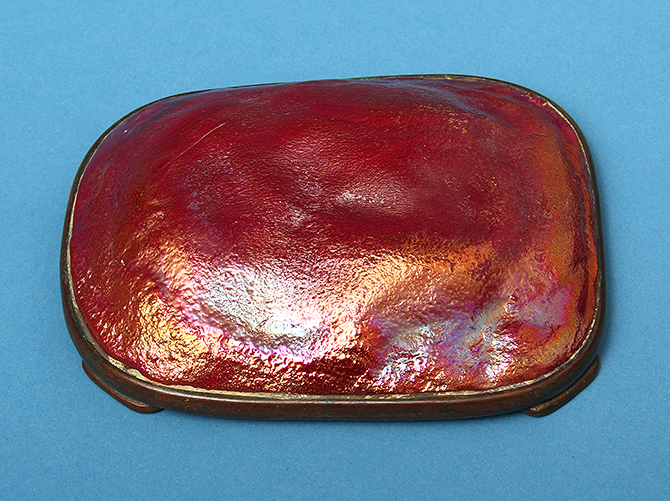 Tiffany Favrile, Red Turtleback Tile Paperweight
