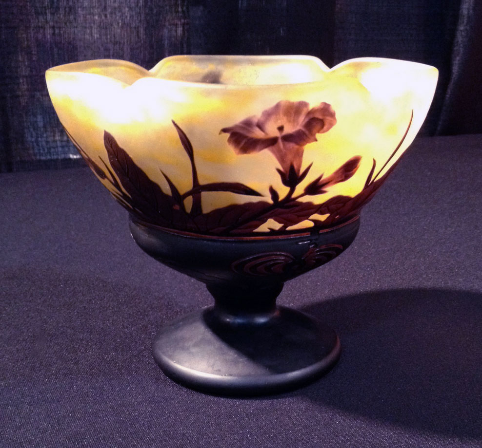 Wheel-Carved Floral Vase
