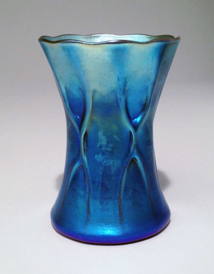 Blue Pinched Vase