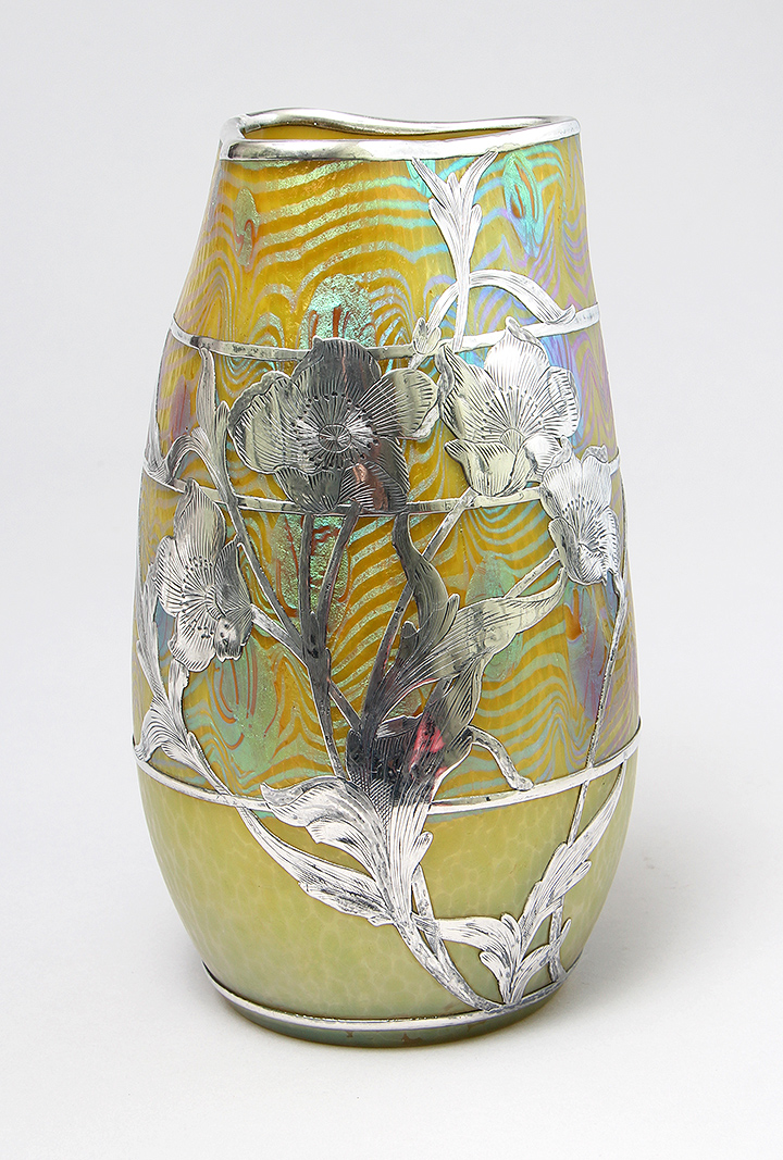 Loetz, Silver overlay vase