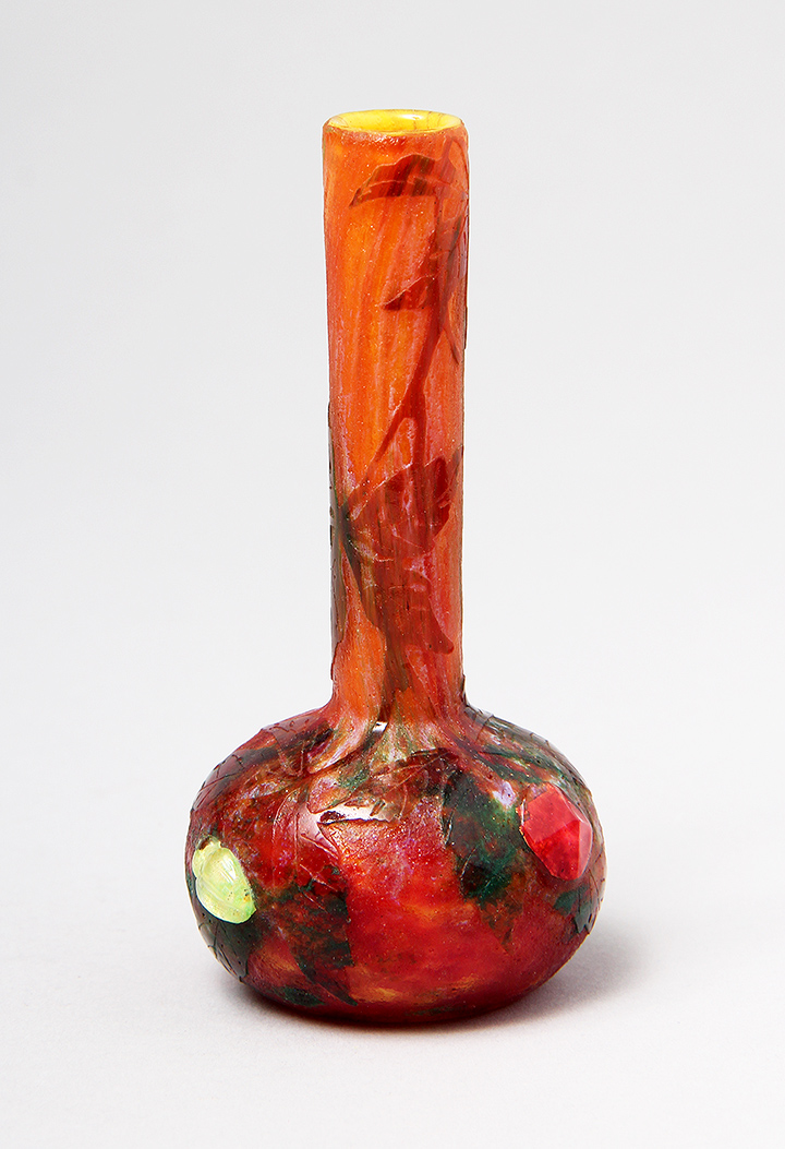 Daum Nancy, Applied Insect & Cabochon Vase