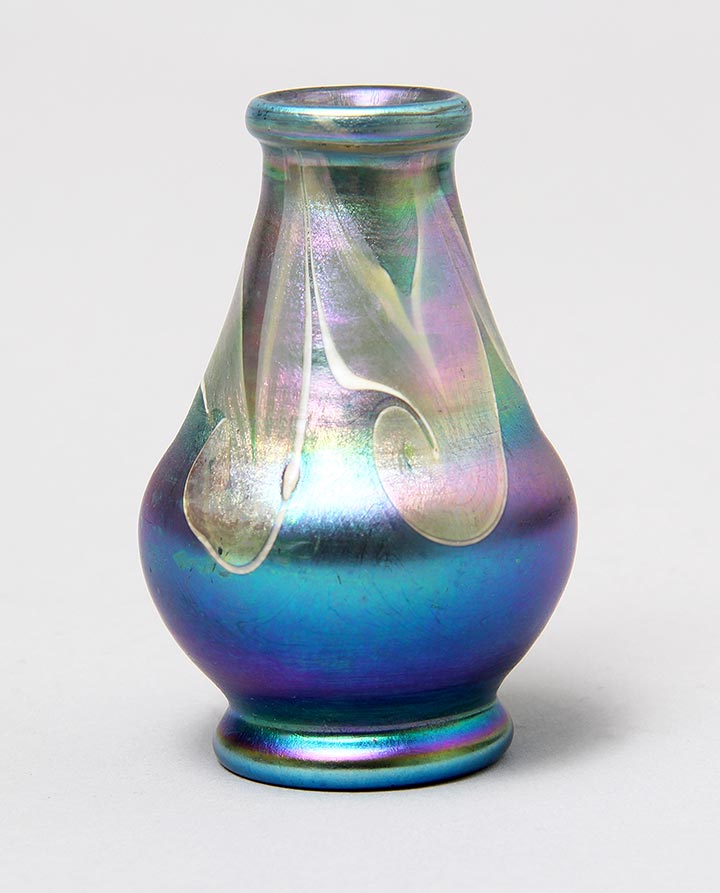 Tiffany Favrile, Blue Decorated Mini Vase