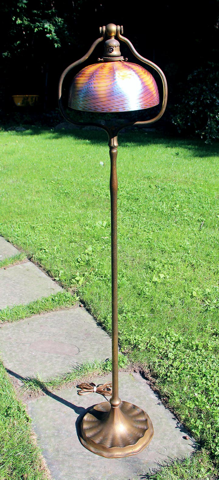 Tiffany Studios, 10" Gold Favrile Floor Lamp