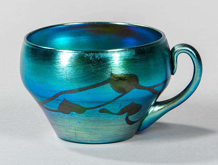 Tiffany Favrile, Blue Decorated Cup