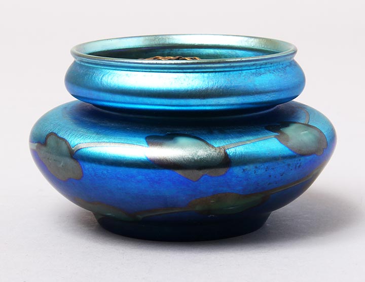 Tiffany Favrile, Blue Decorated Bowl