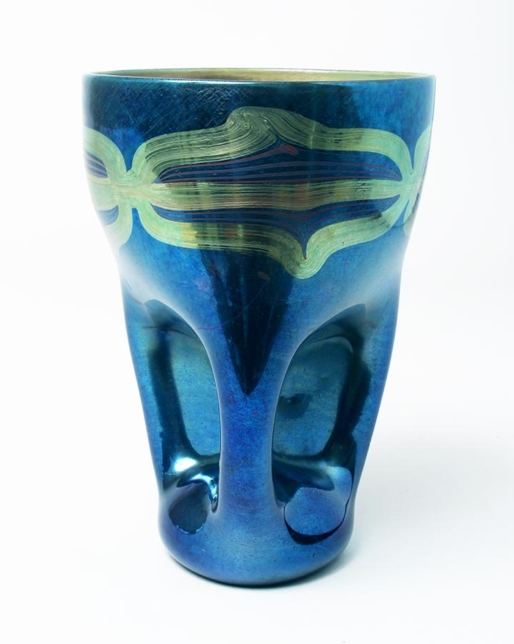 Blue Pinched Vase