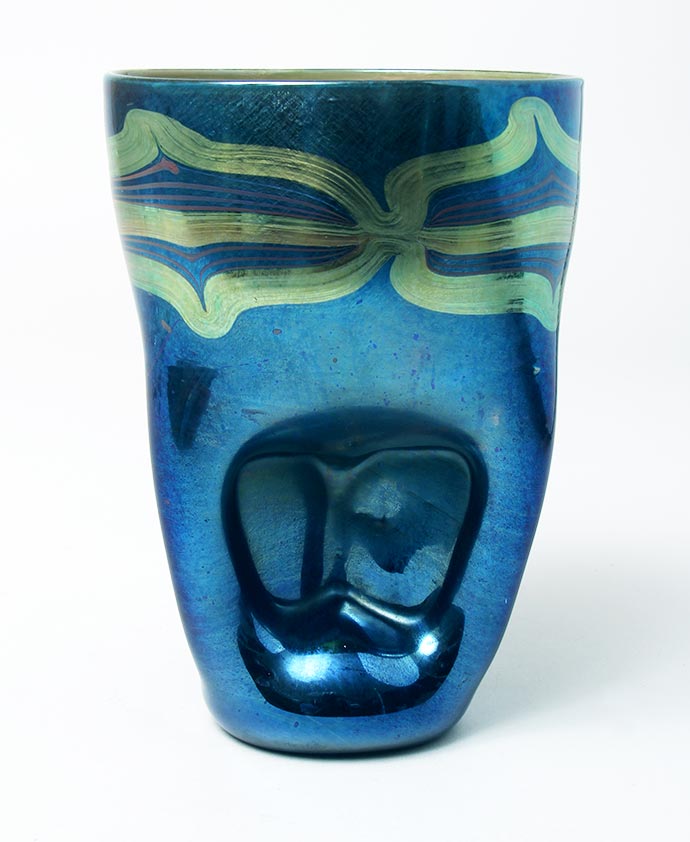 Blue Pinched Vase