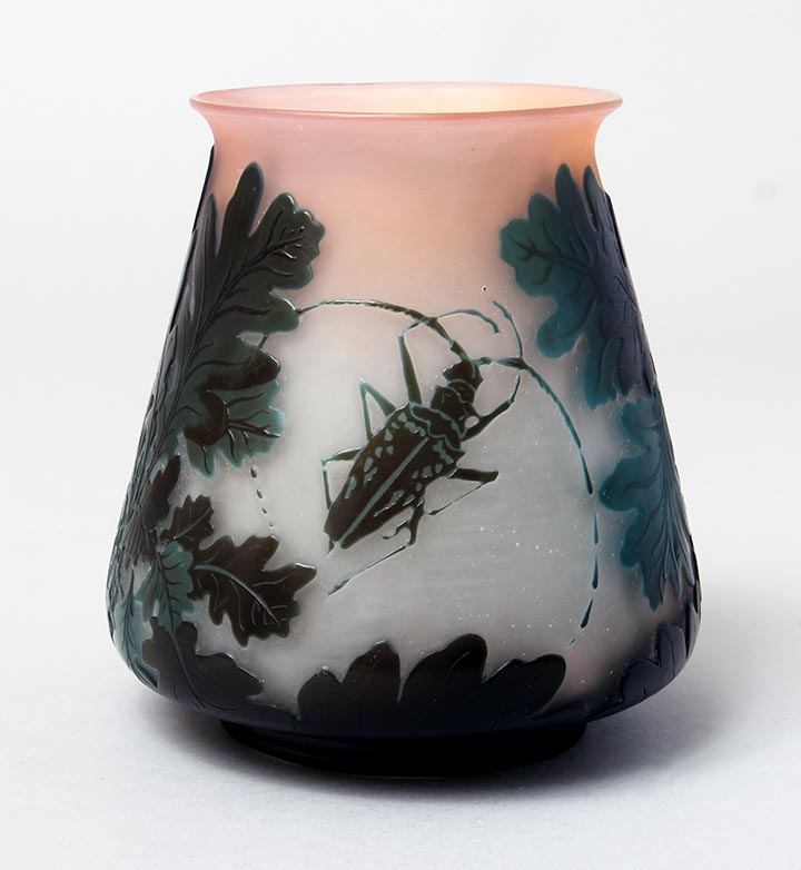 Oak Leaves & Beetle Vase