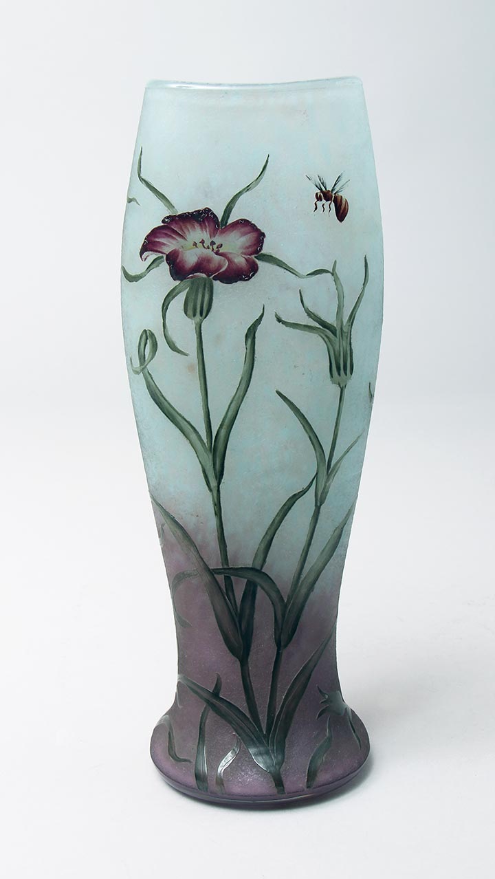 Purple Floral Vase With Bee