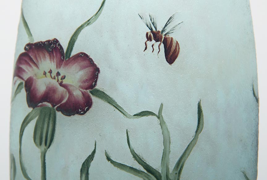 Purple Floral Vase With Bee Purple Floral Vase With Bee
