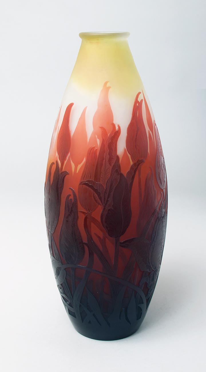 Gallé (Galle), Red Tulip Vase
