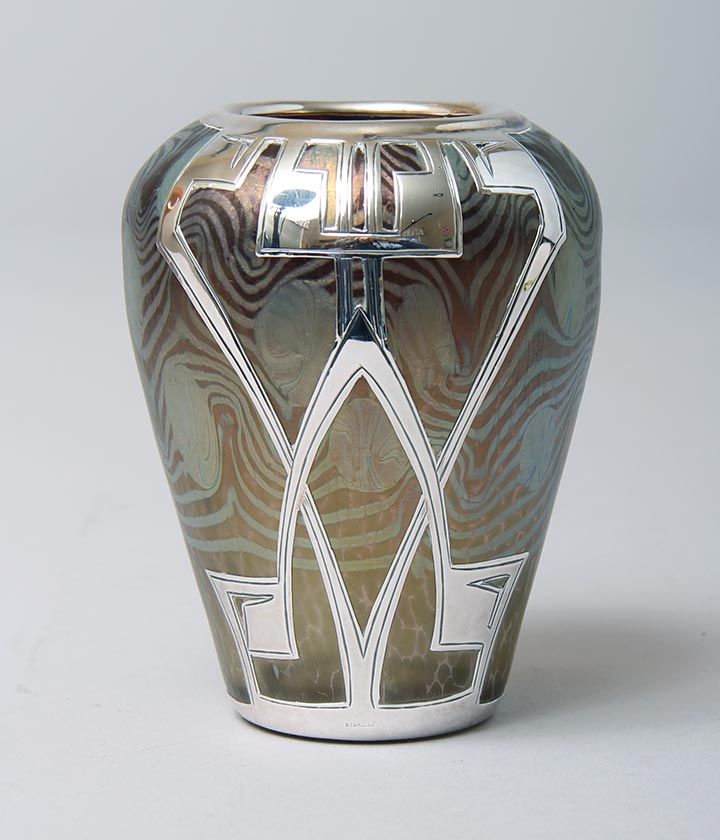 Loetz, Silver overlay vase