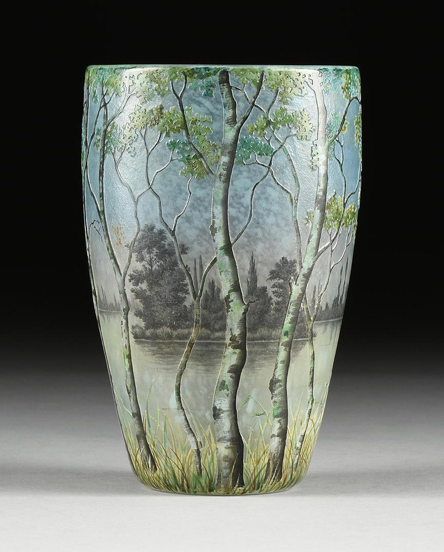 Daum Nancy, Birch Scenic Vase