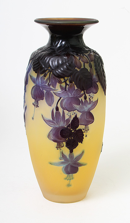 Gallé (Galle), Blownout Fuchsia Vase