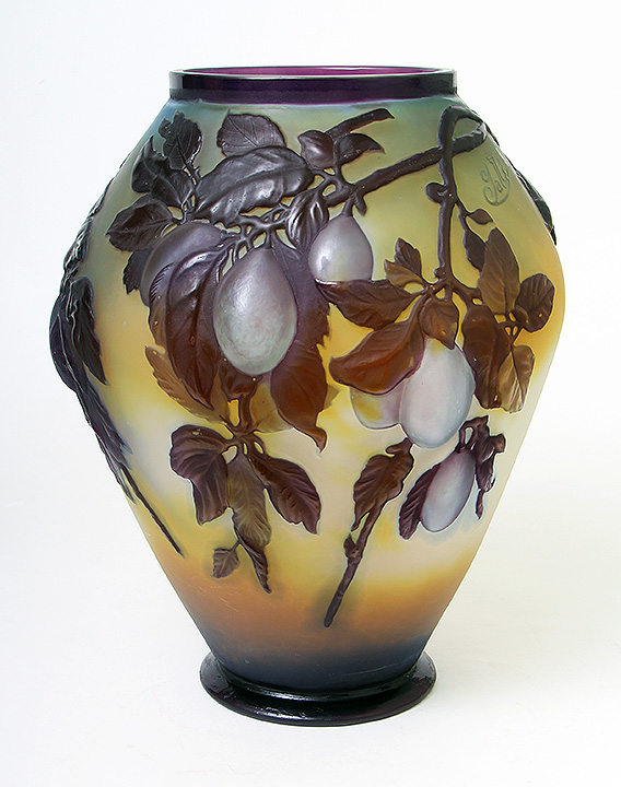 Gallé (Galle), Blownout Plum Vase