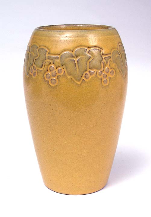 Marblehead, Yellow Incised Vase