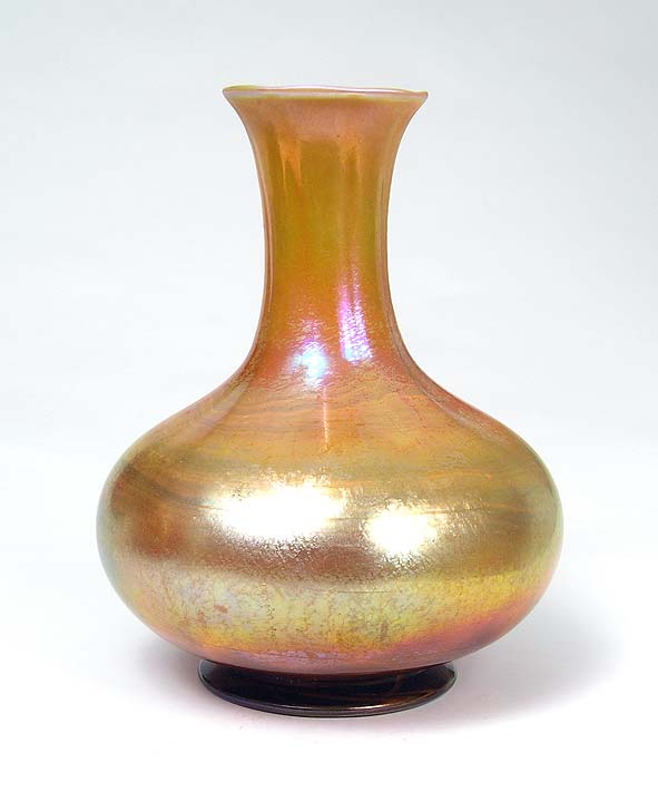 Tiffany Favrile, Amber swirled vase