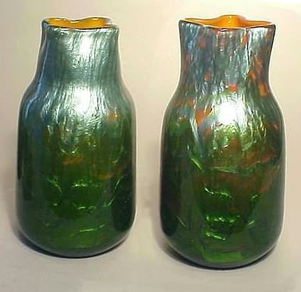 Loetz, Pair of paperweight vases