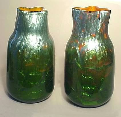 Loetz, Pair Of Paperweight Vases