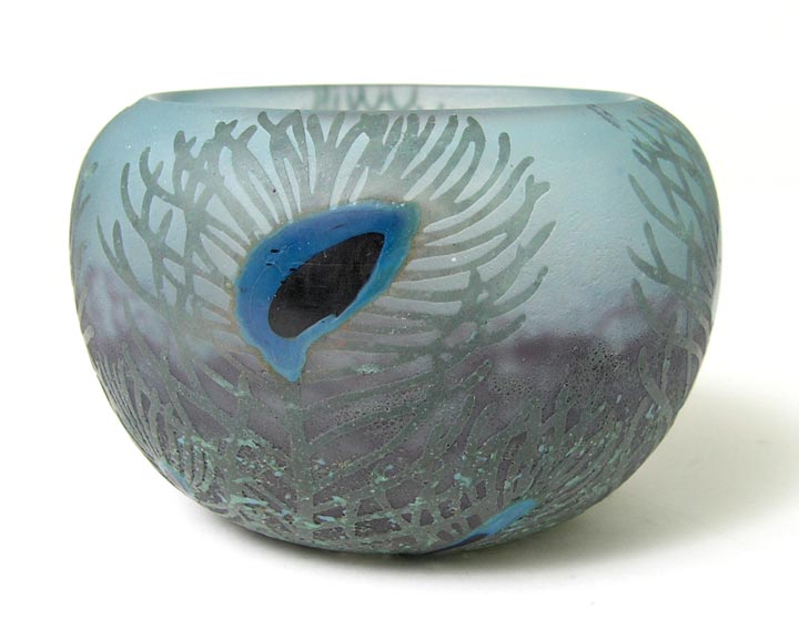 Daum Nancy, Peacock Feather Vase