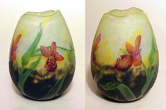 Daum Nancy, Wild Orchids Mini Vase