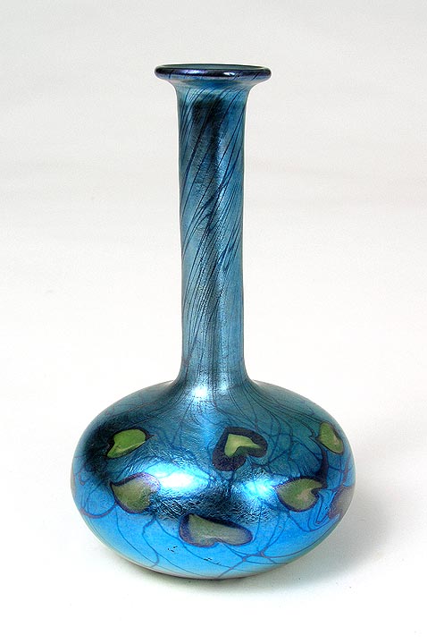 Tiffany Favrile, Blue Hearts & Vines Vase