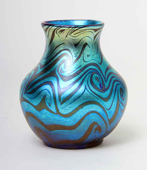 Blue King Tut Decorated Vase